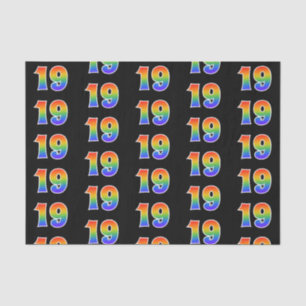 Fun Rainbow Spectrum Pattern "19" Event Number Tissue Paper
