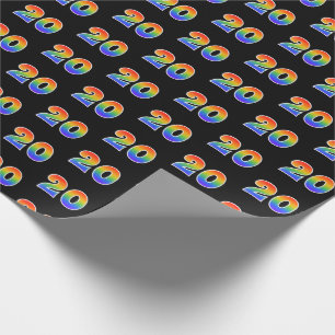 Fun Rainbow Spectrum Pattern "20" Event Number Wrapping Paper