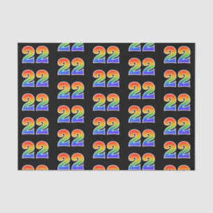 Fun Rainbow Spectrum Pattern "22" Event Number Tissue Paper