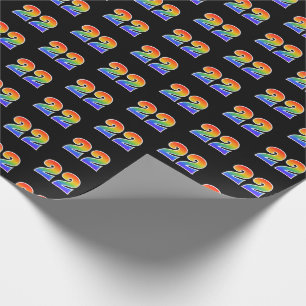 Fun Rainbow Spectrum Pattern "22" Event Number Wrapping Paper
