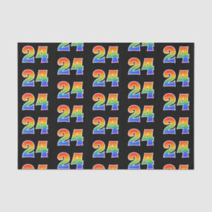 Fun Rainbow Spectrum Pattern "24" Event Number Tissue Paper