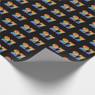 Fun Rainbow Spectrum Pattern "27" Event Number Wrapping Paper
