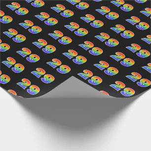 Fun Rainbow Spectrum Pattern "29" Event Number Wrapping Paper