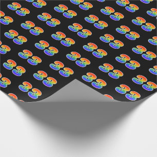 Fun Rainbow Spectrum Pattern "33" Event Number Wrapping Paper