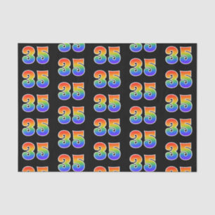 Fun Rainbow Spectrum Pattern "35" Event Number Tissue Paper