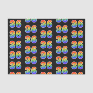 Fun Rainbow Spectrum Pattern "36" Event Number Tissue Paper