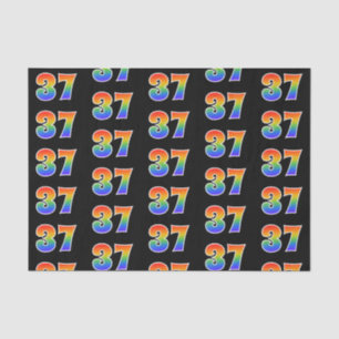 Fun Rainbow Spectrum Pattern "37" Event Number Tissue Paper