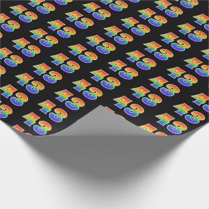 Fun Rainbow Spectrum Pattern "43" Event Number Wrapping Paper