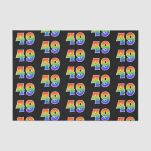 Fun Rainbow Spectrum Pattern "49" Event Number Tissue Paper