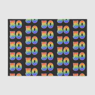 Fun Rainbow Spectrum Pattern "50" Event Number Tissue Paper