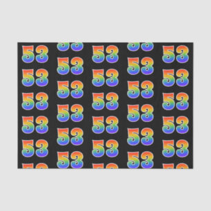 Fun Rainbow Spectrum Pattern "53" Event Number Tissue Paper