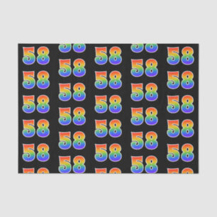 Fun Rainbow Spectrum Pattern "58" Event Number Tissue Paper