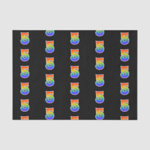 Fun Rainbow Spectrum Pattern "5" Event Number Tissue Paper