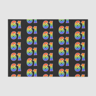 Fun Rainbow Spectrum Pattern "61" Event Number Tissue Paper
