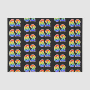 Fun Rainbow Spectrum Pattern "62" Event Number Tissue Paper