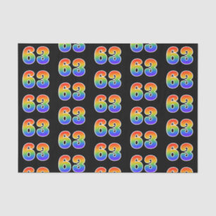 Fun Rainbow Spectrum Pattern "63" Event Number Tissue Paper