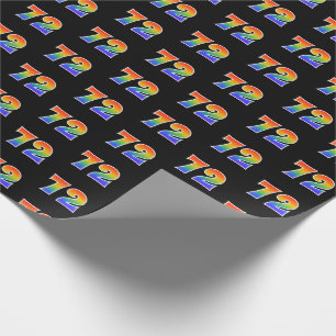 Fun Rainbow Spectrum Pattern "72" Event Number Wrapping Paper