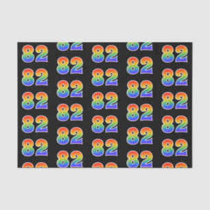 Fun Rainbow Spectrum Pattern "82" Event Number Tissue Paper