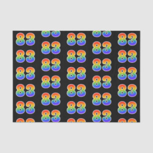 Fun Rainbow Spectrum Pattern "83" Event Number Tissue Paper