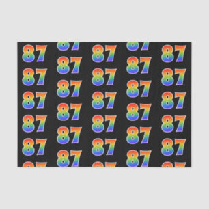 Fun Rainbow Spectrum Pattern "87" Event Number Tissue Paper