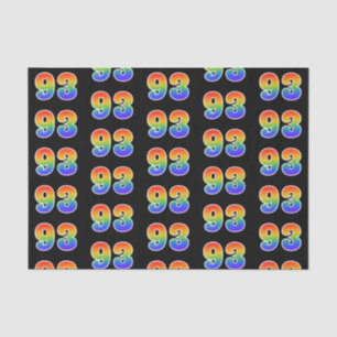 Fun Rainbow Spectrum Pattern "93" Event Number Tissue Paper