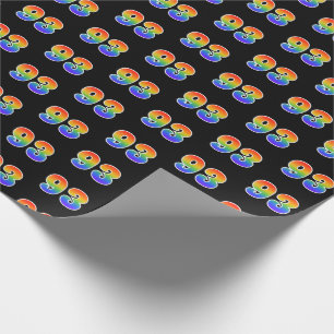 Fun Rainbow Spectrum Pattern "93" Event Number Wrapping Paper