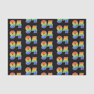 Fun Rainbow Spectrum Pattern "94" Event Number Tissue Paper
