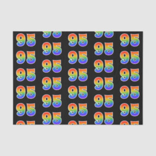 Fun Rainbow Spectrum Pattern "95" Event Number Tissue Paper
