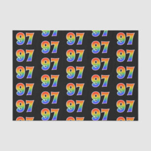 Fun Rainbow Spectrum Pattern "97" Event Number Tissue Paper