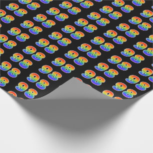 Fun Rainbow Spectrum Pattern "98" Event Number Wrapping Paper