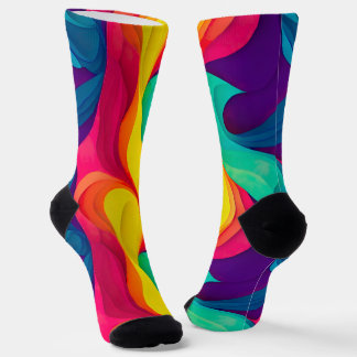Fun Rainbow Swirl Pattern Sustainable Socks