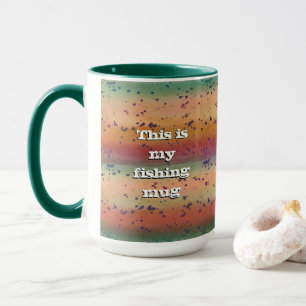 Fun Rainbow Trout  Pattern with Name Fisherman's Mug