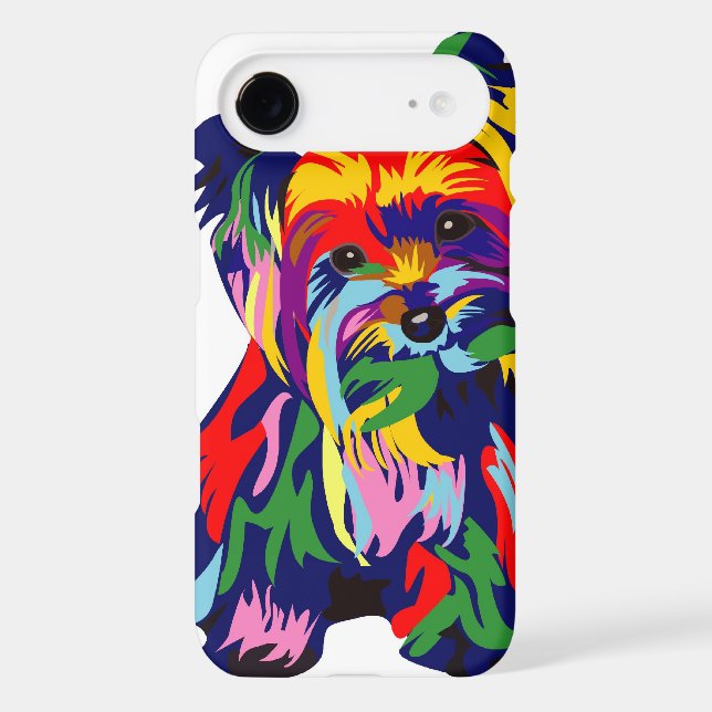 Fun Rainbow Yorkie Case-Mate iPhone Case (Back)