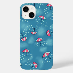 Fun rainy umbrella pattern nature lover  Case-Mate iPhone 14 case