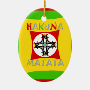 Fun Rasta Colour Red Golden Green Ceramic Ornament