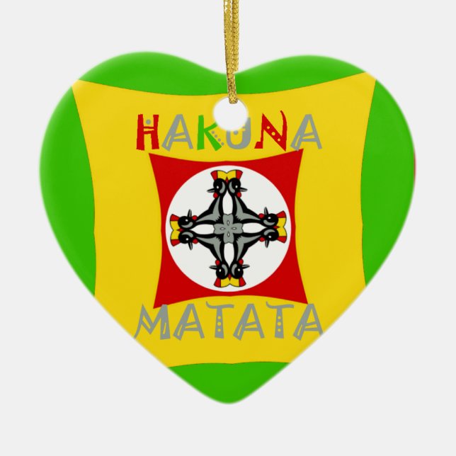 Fun Rasta Colour Red Golden Green Ceramic Tree Decoration (Front)