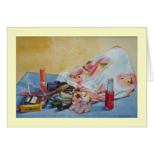 fun realist painting of retro makeup