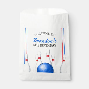 Fun Red and Blue Bowling Kids Birthday Favour Bag