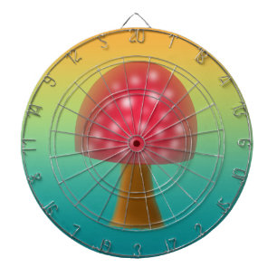 Fun Red and White Mushroom Art  Dartboard