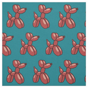 Fun, red balloon animals w/custom background fabric