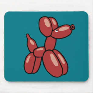 Fun, red balloon dog design mouse pad