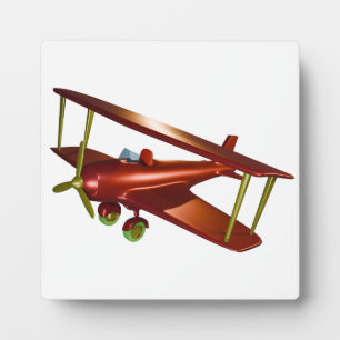 Fun Red Bi-plane Aviation Aerospace Flight Plaque