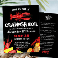 Fun Red Black Crawfish Boil Graduation BBQ Party