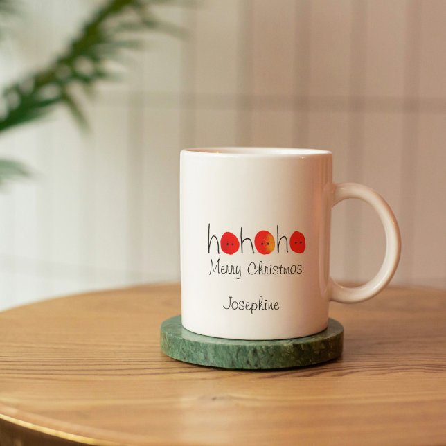Fun Red & Black Nose Ho Ho Ho Christmas Coffee Mug (Creator Uploaded)