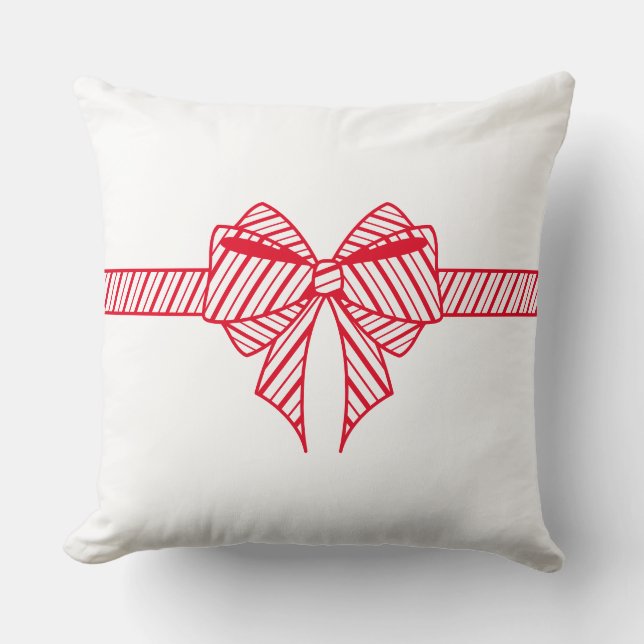 Fun Red Bow Design  Cushion (Front)