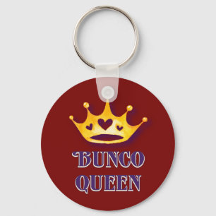 Fun Red Bunco Queen Key Ring