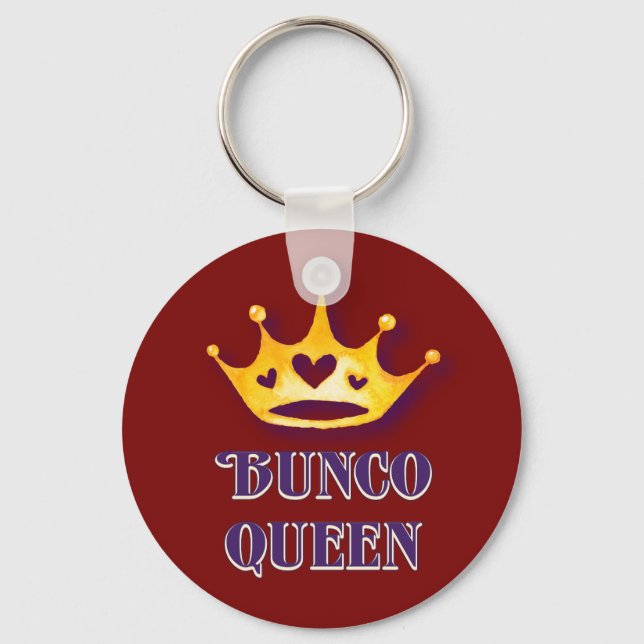 Fun Red Bunco Queen Key Ring (Front)