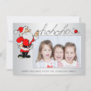 Fun Red Christmas Holiday Santa Claus Photo Card