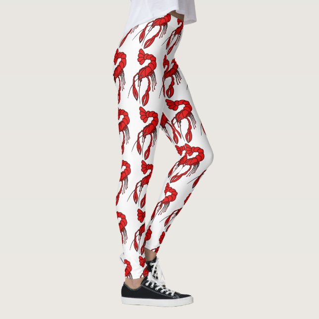 Fun  red crayfish pattern leggings (Right)
