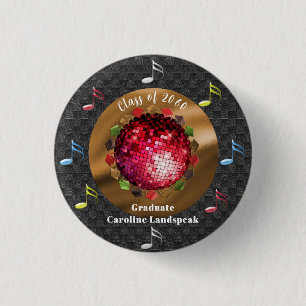 Fun Red Disco Ball Graduation Fun 3 Cm Round Badge